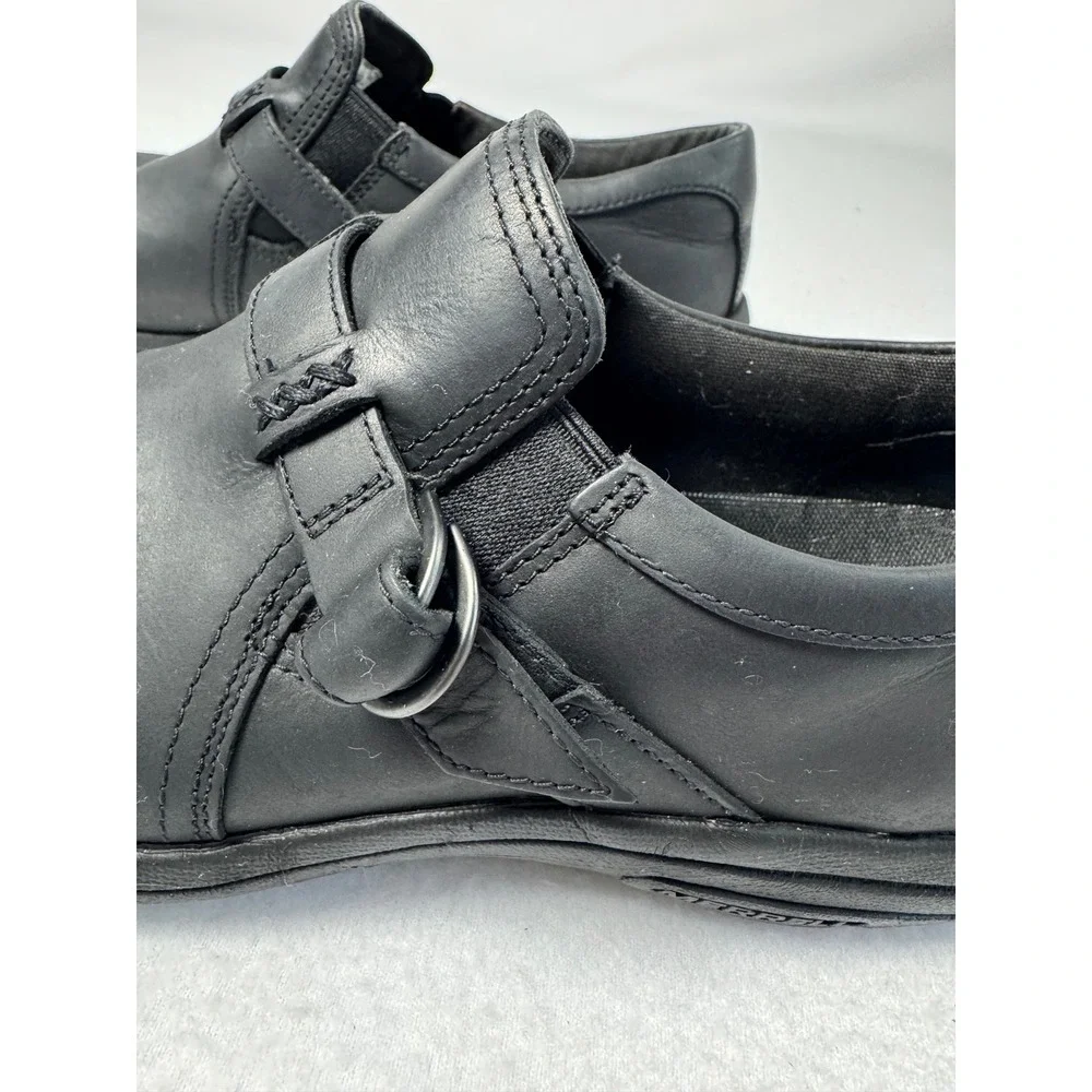 Comfort Merrell Womens 8.5 Loafers Black Leather Monk Strap Shoes J31330 Slip On